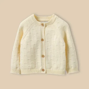 Cardigan maille ajourée bébé - Coton biologique