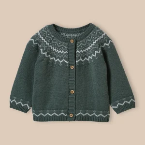 Gilet jacquard en laine bébé