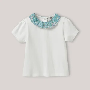 T-shirt col en tissu Liberty Bébé - Coton biologique