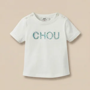 T-shirt Bébé lettres en tissu Liberty - Coton biologique