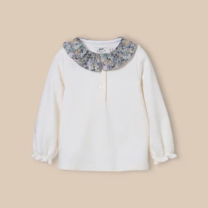 T-shirt col en tissu Liberty Bébé - Coton Biologique