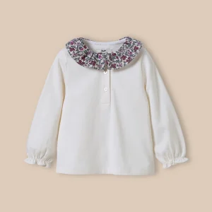 T-shirt col en tissu Liberty Bébé - Coton Biologique