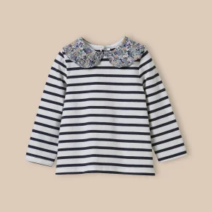 T-shirt col en tissu Liberty Bébé - Coton biologique