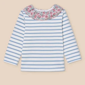 T-shirt col en tissu Liberty Bébé