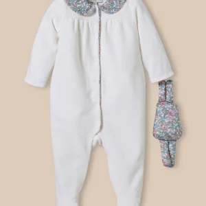 Dors-bien en velours et tissu Liberty + doudou