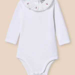 Body Bébé col en broderie anglaise - Coton biologique