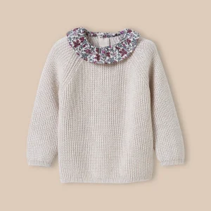 Pull col en tissu Liberty bébé
