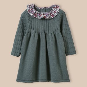 Robe en tricot col en tissu Liberty Bébé