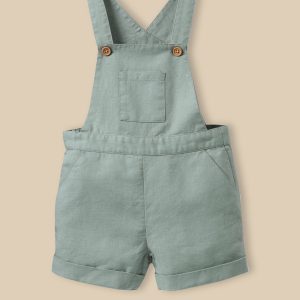 Salopette courte Bébé lin et coton