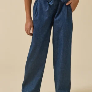 Pantalon large Fille en denim light