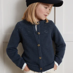 Cardigan Fille en coton et laine