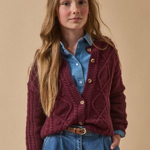 Cardigan à torsades Fille laine RWS
