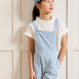 Salopette Fille - vichy brodé