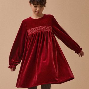 Robe en panne de velours Fille