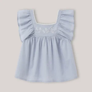 Blouse Fille en plumetis brodé