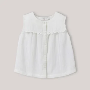 Chemise Fille sans manches - gaze de coton biologique