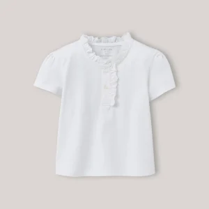 T-shirt Fille à col froufrou - Coton biologique