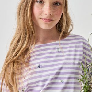 T-shirt brodé Fille - Coton biologique