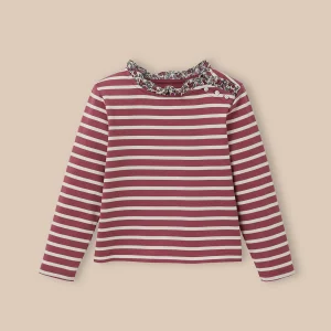 T-shirt marinière Fille tissu Liberty - Coton Biologique