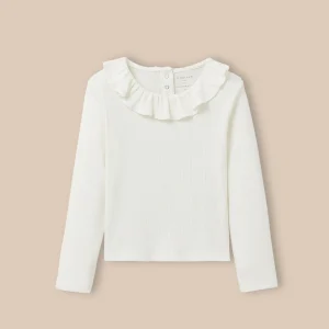 Tee-shirt col volant Fille - Coton biologique