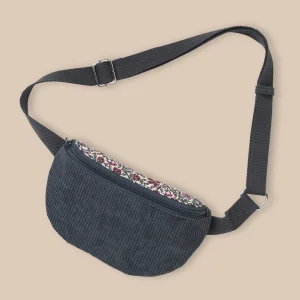 Sac banane en velours et tissu Liberty Fille