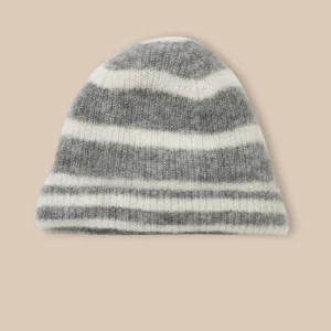 Bonnet rayé laine et mohair fille