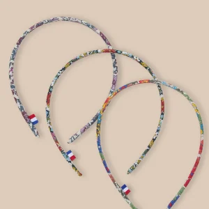 Lot de 3 fins serre-têtes Fille en tissu Liberty