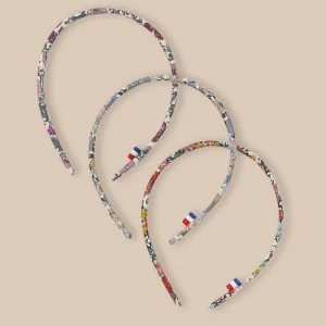 Lot de 3 fins serre-têtes Fille en tissu Liberty