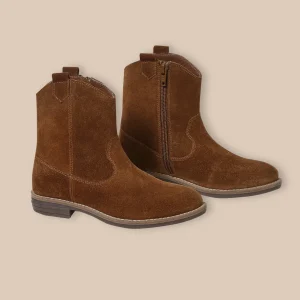 Boots western en croûte de cuir Fille