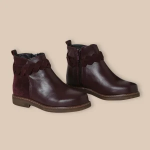 Boots tresse en cuir Fille