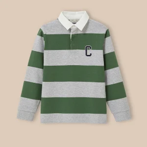 Polo-rugby rayé Garçon - Coton biologique