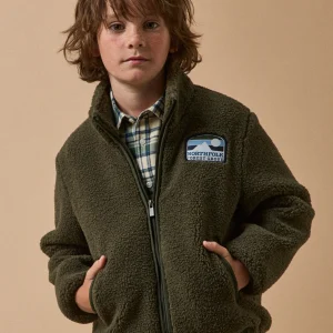 Cardigan zippé en sherpa Garçon