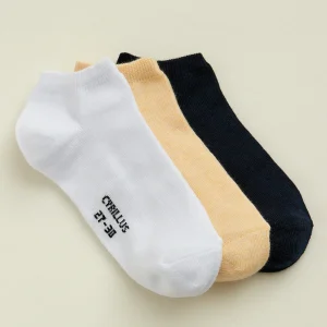 Socquettes unies par lot de 3 garçon