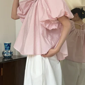 T-shirt Coréen à Manches Bouffantes