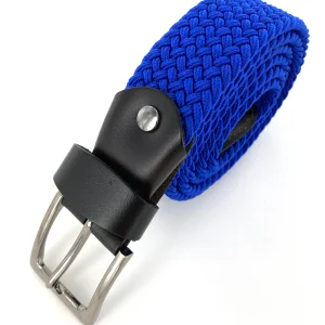 Ceinture bleu royal tressée élastique
