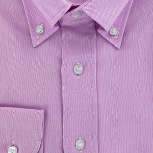 Chemise classique col bouton oxford parme