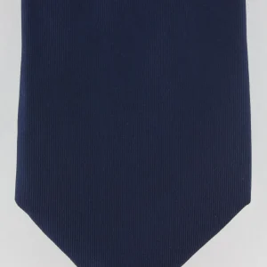 Cravate en soie tissée marine uni