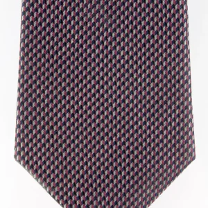 Cravate en soie tissée bordeaux à motifs