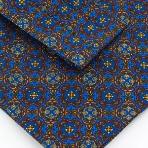 Ascot bleu roi à motifs mosaïques