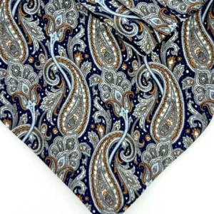 Ascot bleu marine avec motifs paisley