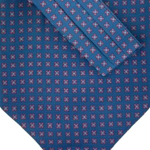 Ascot bleu marine à motifs bordeaux