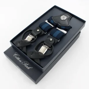 Bretelles homme bleu marine à bande bleue