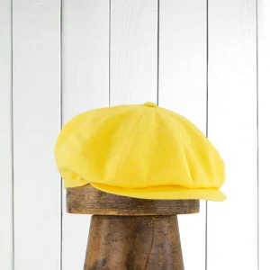 casquette en lin jaune