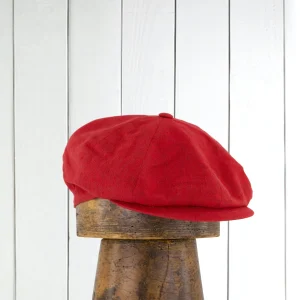 casquette en lin rouge