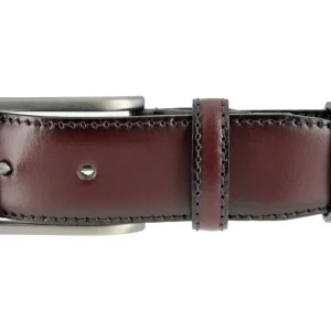 Ceinture en cuir bordeaux