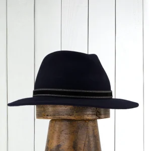 chapeau déperlant en feutre de laine mérinos blue