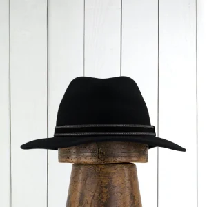 chapeau déperlant en feutre de laine mérinos noir