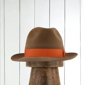 chapeau déperlant en feutre de lapin châtaigne