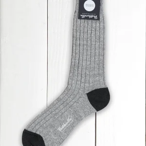 chaussettes pantherella anthracite en lin et coton