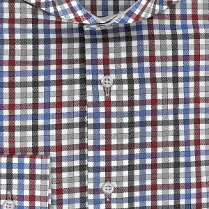 Chemise cintrée à carreaux trois tons